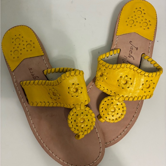 Jack Rogers Shoes - Jack Rogers Yellow Stitched  Women's Sandals Size 7M
